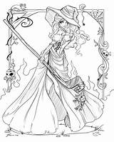 Sorcière  Dessin Coloriage Livres à Colorier Et sketch template