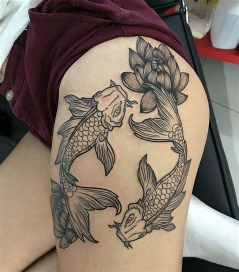 Koi Fish Tattoo | Leg tattoos women, Thigh tattoos women, Hip tattoos women