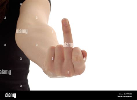 Up yours finger gesture Stock Photo - Alamy