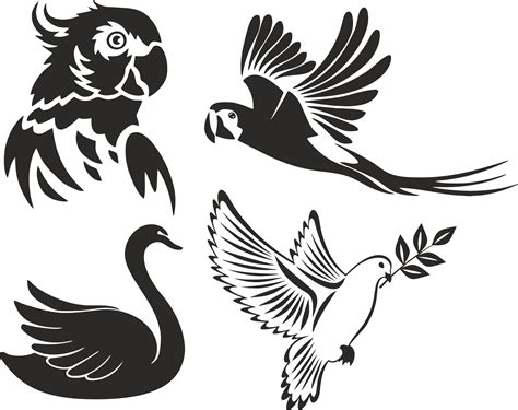 Birds Stencils Free Vector cdr Download - 3axis.co | Vector art design ...