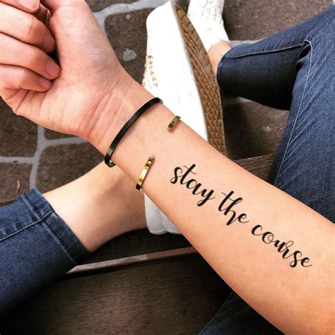 Stay The Course Temporary Tattoo Sticker - OhMyTat