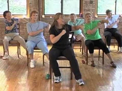 Stronger Seniors Chair Aerobics. This video clip focuses on the lower body. This Chair Exercise ...