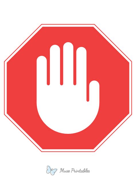 Printable Hand Stop Sign