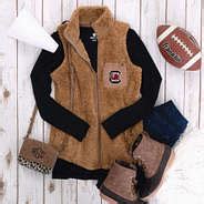 South Carolina NCAA Sherpa Vest - Marleylilly