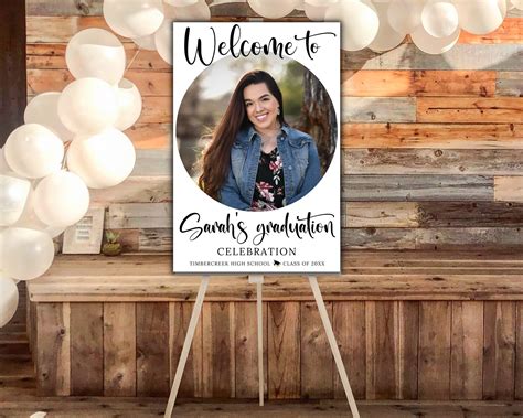 Graduation Party Welcome Sign Template Photo Graduation Poster Modern ...