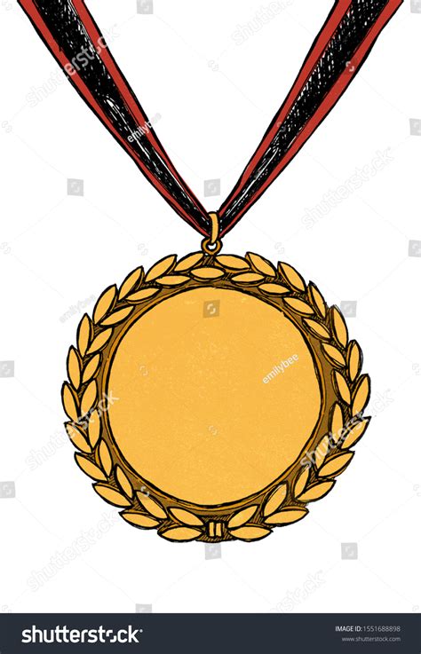 Gold Medal Award Illustration Drawing Stock Illustration 1551688898 ...