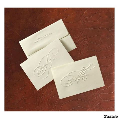 Pack of 25 Distinctive Embossed Initial Note Cards | Zazzle | Note card ...