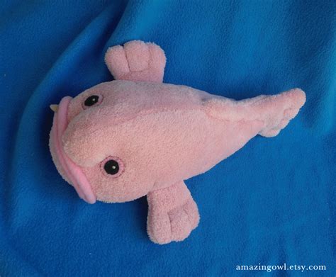 Owls Who Sew Toys (Blob fish plushie, minky and fleece, by Natalia. ...)