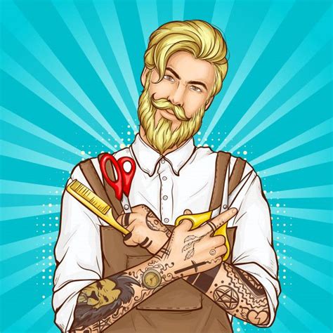 Barbershop haircutter pop art vector por... | Free Vector #Freepik #freevector #freevintage # ...