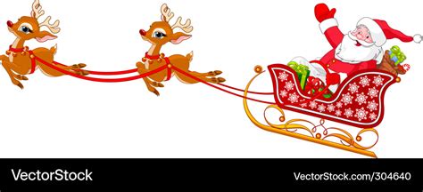 Santa claus in sled Royalty Free Vector Image - VectorStock