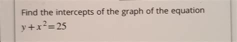 Solved Find the intercepts of the graph of the equation | Chegg.com