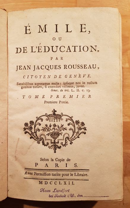 Jean-Jacques Rousseau - Émile, ou de l’éducation - 1762 - Catawiki