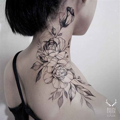 Rose Tattoo on Neck - Best Tattoo Ideas Gallery