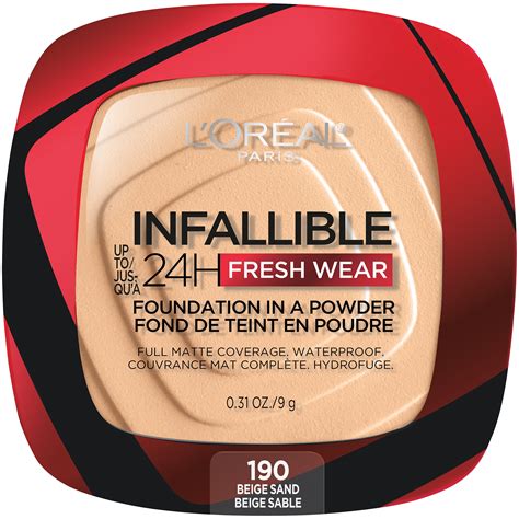 L'Oreal Paris Infallible Fresh Wear 24 Hr Powder Foundation Makeup, 190 ...