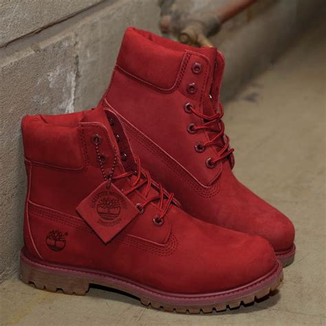 Womens Red Timberland 6 Inch Premium Boots | Boots, Red timberland boots, Timberland boots girls