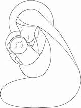 Mother Mary And Baby Jesus Coloring Page  Free Printable sketch template
