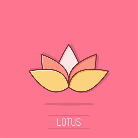 Premium Vector | Lotus icon in comic style Flower leaf cartoon vector illustration on white ...