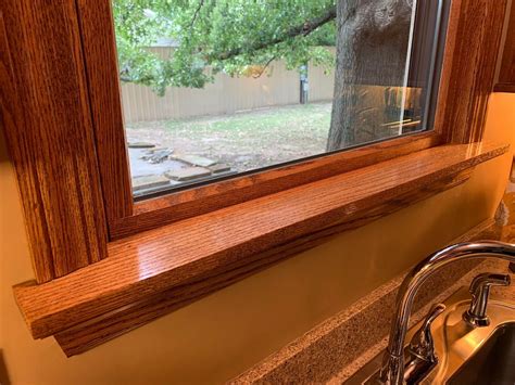 oak wood Window Sill Install Home replacement new custom