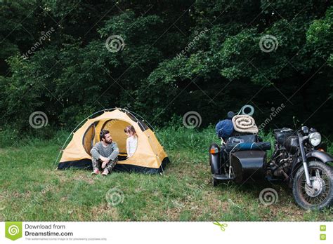 Family Camping, Dad with Daughter in Forest Stock Image - Image of adventure, life: 74869319