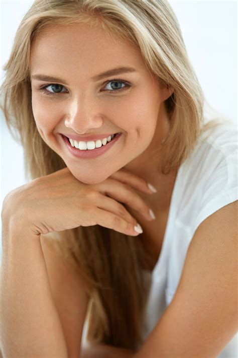 Portrait Beautiful Happy Woman With White Teeth Smiling. Beauty. High Resolution Image | Hancock ...