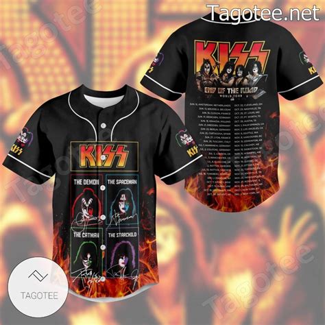 Kiss End Of The Road Tour Signatures Baseball Jersey - Tagotee