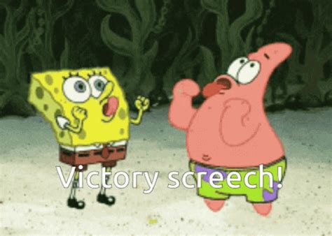 Spongebob Victory Screech GIF - Spongebob VictoryScreech Patrick ...