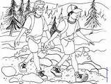 Hiking Coloring Page — KinderArt sketch template