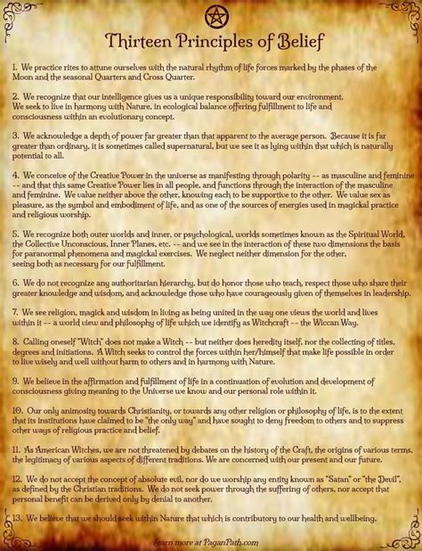 Thirteen Principles of Belief | Wiccan beliefs, Wiccan rede, Pagan beliefs