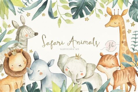 Watercolor Clipart, Animals Watercolor, Jungle Animals, Baby Animals, Jungle Safari, Woodland ...