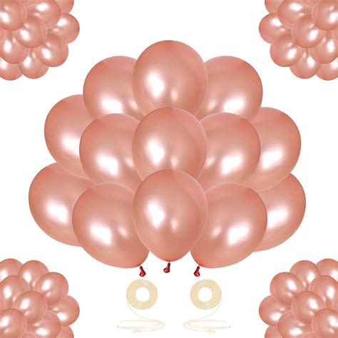 Gadeja 50 Pcs Rose Gold Balloons Set For Birthday Party Balloons Decor,12 inch Rose Gold ...