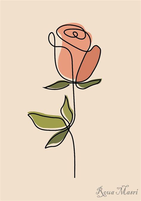 One line flower | Flower line drawings, Rose line art, Line art flowers