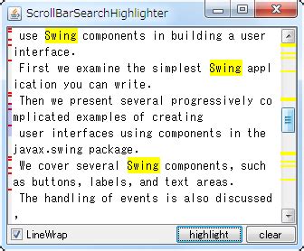 Java Swing Tips: JScrollBar search highlighter