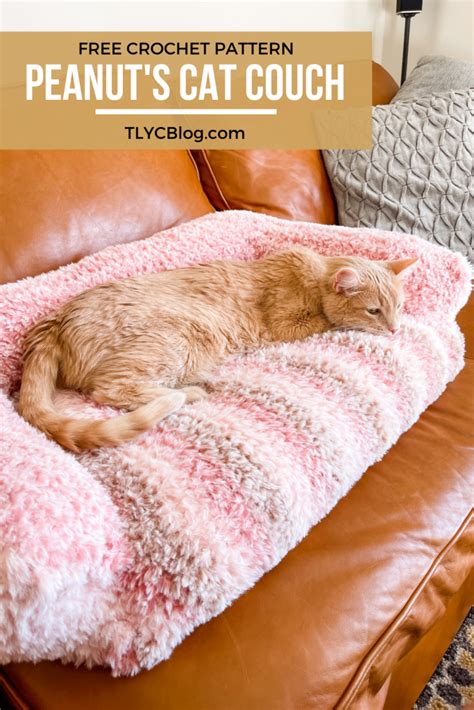 Peanut's Cat Couch, a Pet Bed Crocheted from Faux Fur Yarn - TL Yarn Crafts