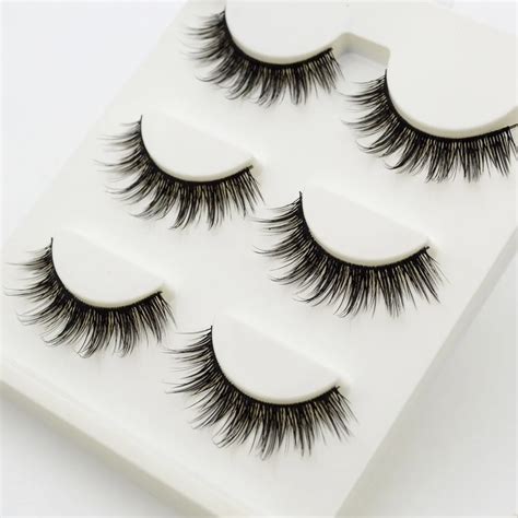 3 par/set pestañas postizas 3D cruzadas gruesas naturales postizas de ...