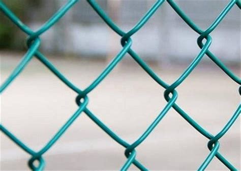 Green 6'X10' Vinyl Coated Chain Link Fabric Fencing Mesh For Residential