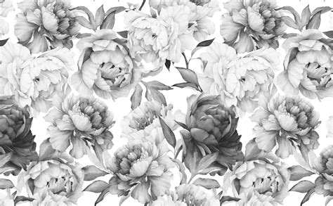 Bold Floral Pattern Wallpaper for Walls | Clara Black & White
