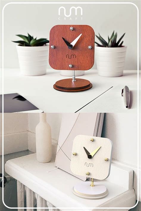 White Adjustable Desk Clock, Minimalist Clock, Retro Table Clock, Wood ...