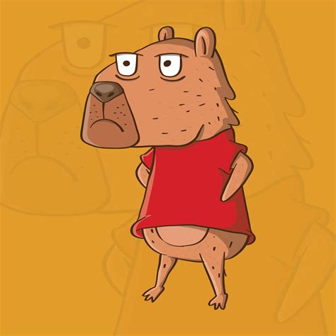Cute Illustration of Capybara with disappointed hand gesture meme ...