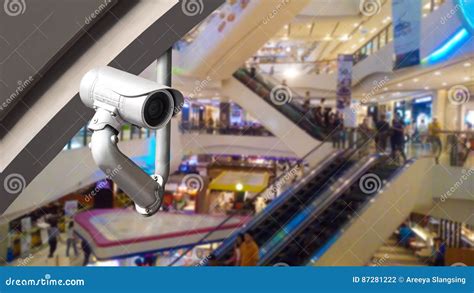 CCTV Camera or Surveillance System on Shopping Mall Stock Photo - Image of electronic, modern ...