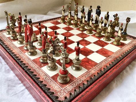 Vintage Chess Set Italfama Napoleonic Metal Pieces Leatherette - Etsy ...