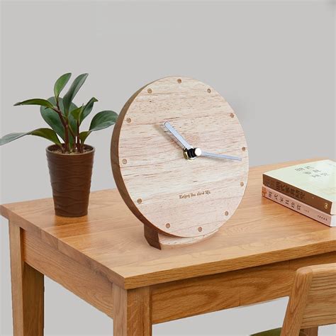 6/8 Inch Simple Modern Solid Wood Clock Wall Clock Dual Desktop ...