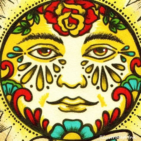 Mexican Folk Art Sun EL SOL Loteria Print 5 X 7 8 X 10 or 11 - Etsy