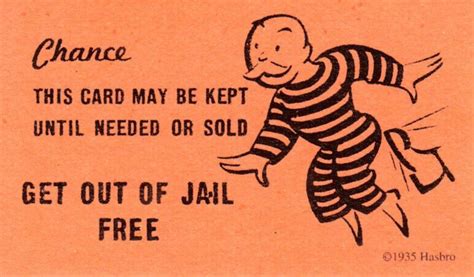 Free Get Out Of Jail Free Card Template | Card templates free, Jail, Card template