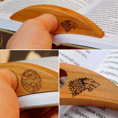 I made wooden page holder for books with symbolic of GOT. Good gift for ...