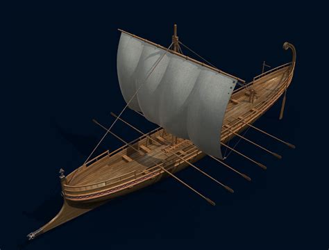 Ancient Rome Ancient Greece Wooden warship sailboat by dayu-cg. Very good model of Wooden ...