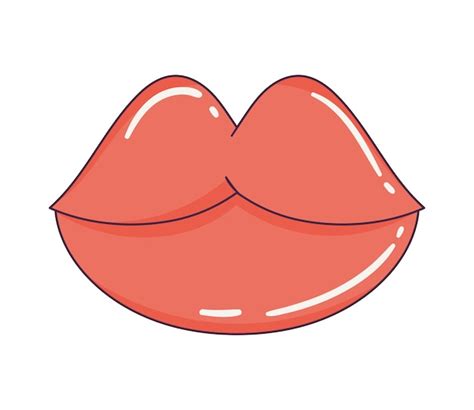 Premium Vector | Red lips retro style