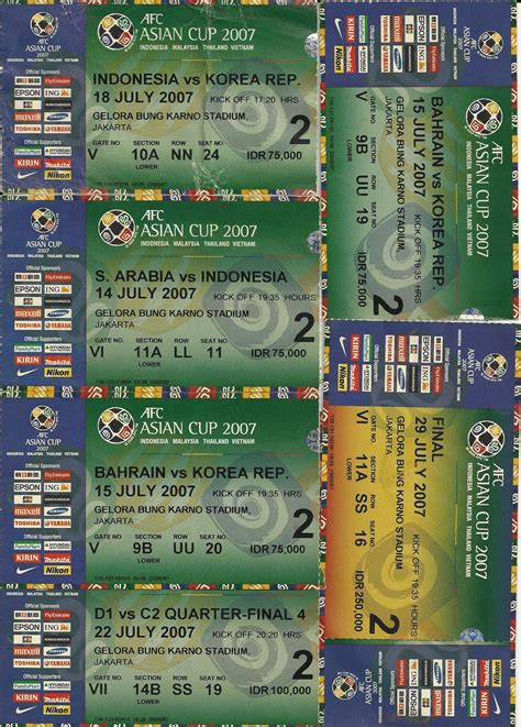 Asian Football Memorabilia: AFC Asian Cup 2007 Tickets