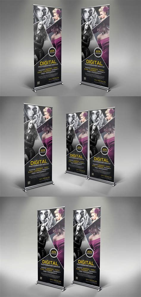 Photography Rollup Banner Template Psd (With images) | Rollup banner ...