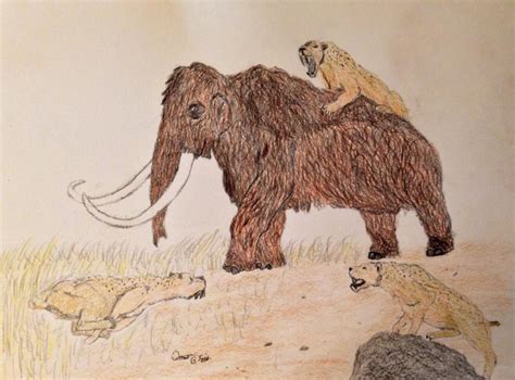 Prehistoric animals :Mammoth hunt,smilodon edition by OG7 on DeviantArt