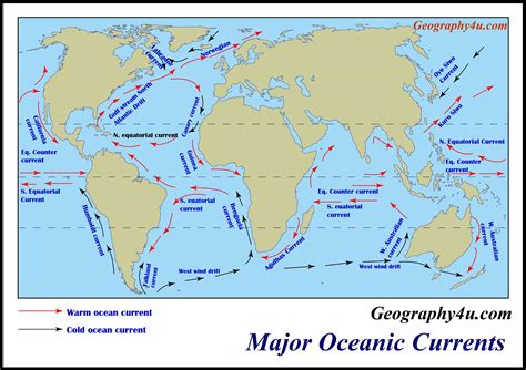 Ocean currents | Earth science lessons, Major oceans, World geography map